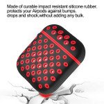 Wholesale Airpod (2 / 1) Honeycomb Mesh Sports Cover Skin for Airpod Charging Case (Black Red)